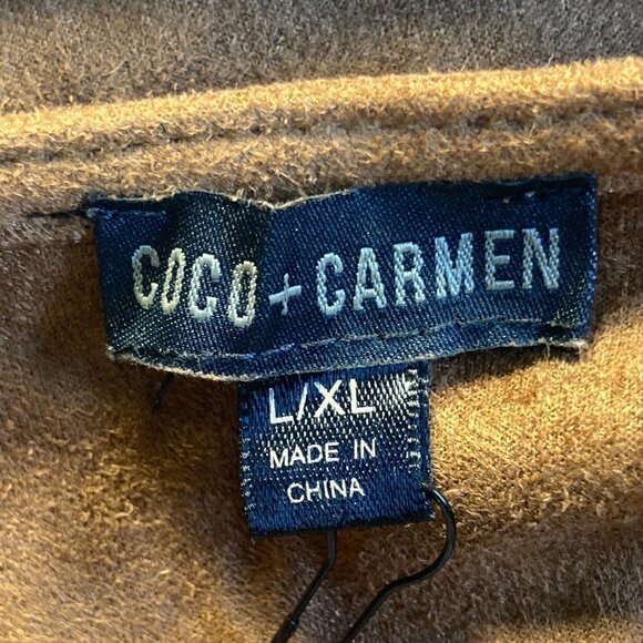 CoCo+Carmen SZ l/XL Brown Faux Suede Embroidered Jacket Western Boho Ranchland - Picture 7 of 9